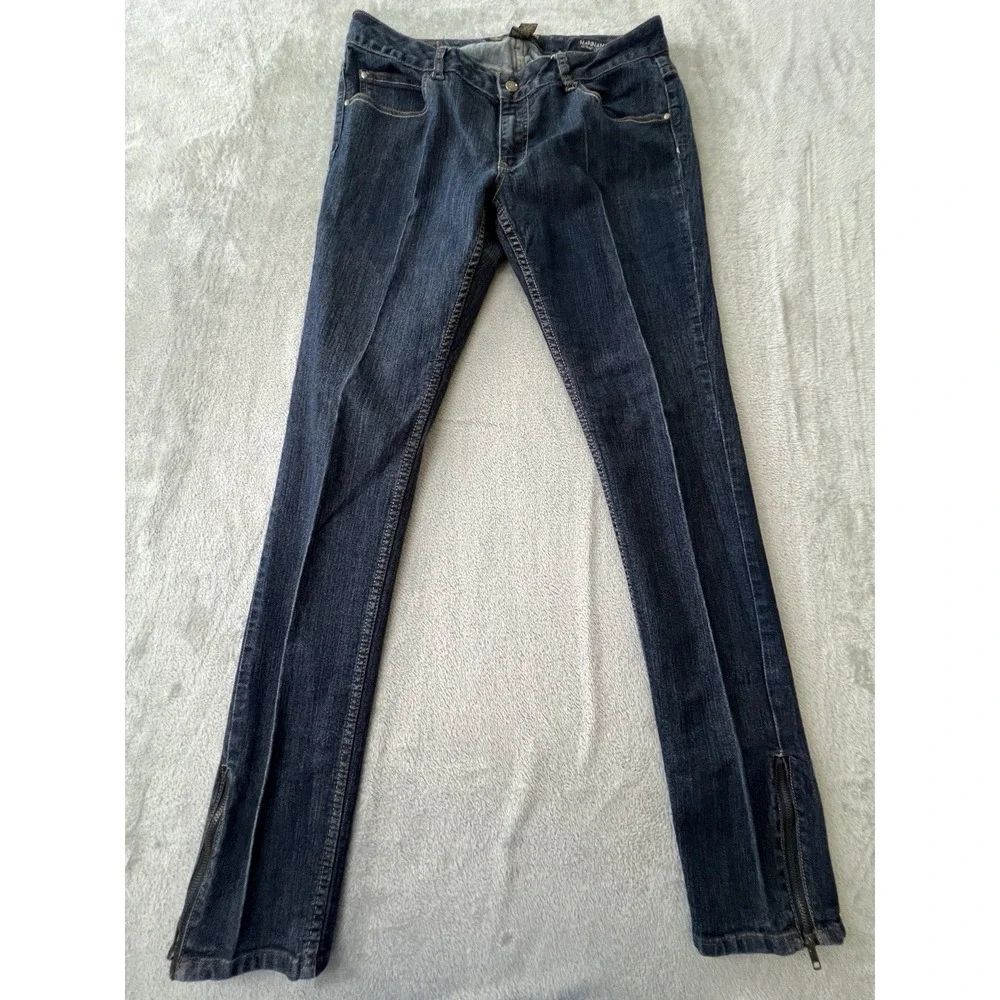 Rocawear Womens Jeans Size 13 Dark Wash Hannah Skinny Leg Ankle Zip Denim